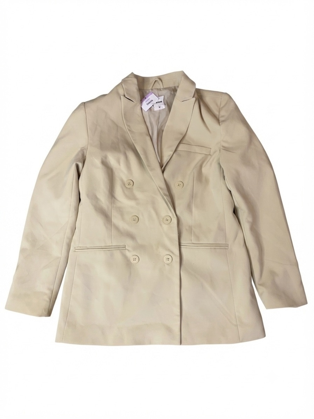 Sinsay Women's Beige Double Breasted Blazer Jacket Size Medium NWT